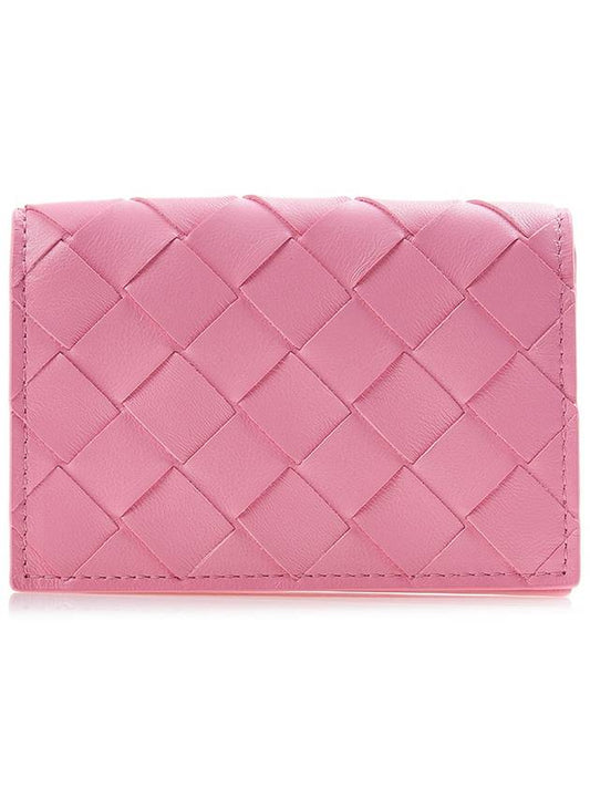 Intreccio Flap Business Card Wallet Pink - BOTTEGA VENETA - BALAAN 2