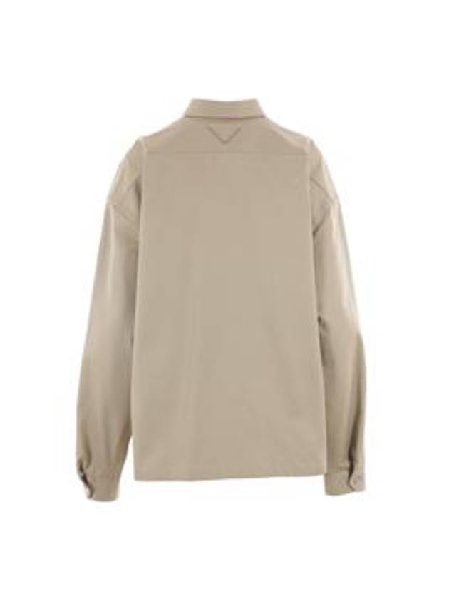 Heavy Cotton Shirt Long Sleeve Beige - PRADA - BALAAN 3