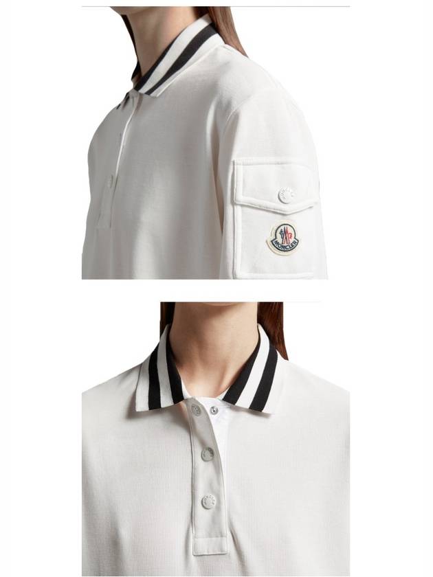 Logo Patch Short Sleeve Polo Shirt Off White - MONCLER - BALAAN 6