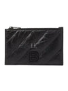 Crush Zipper Leather Card Wallet Black - BALENCIAGA - BALAAN 2