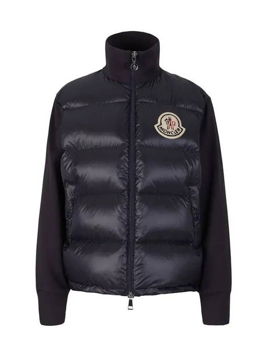 Logo Patch Knit Padded Zip-up Jacket Navy - MONCLER - BALAAN 2