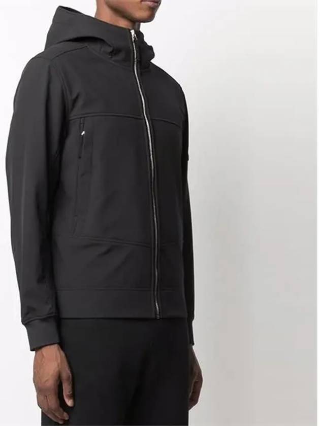 Soft Shell Brushed Lining Zip Up Hoodie Black - STONE ISLAND - BALAAN 4