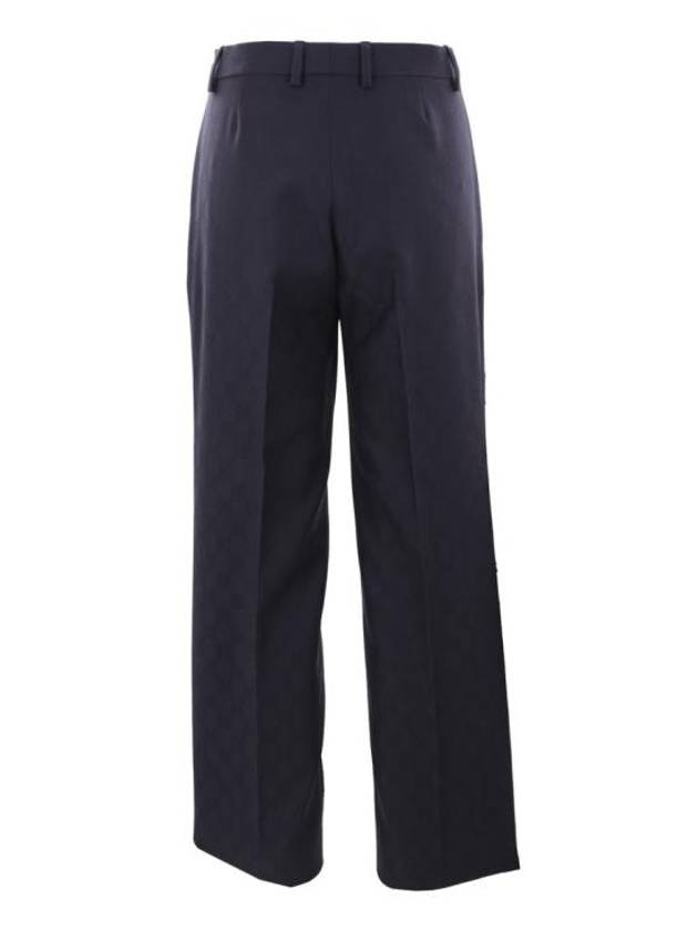 GG Wool Straight Pants Dark Blue - GUCCI - BALAAN 4