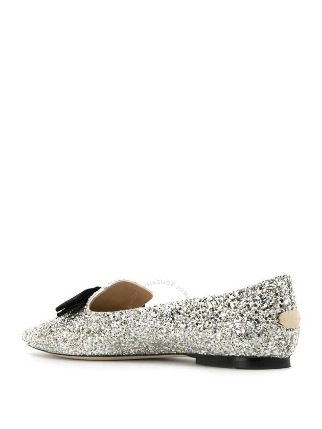 Jimmy Choo Champagne Gala Coarse Glitter Bow Flats, Brand Size 35 (US Size 5) - JIMMY CHOO - BALAAN 3