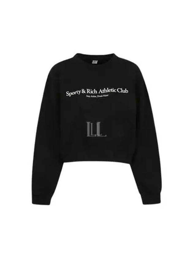 Athletic Club Crop Sweatshirt Black - SPORTY & RICH - BALAAN 2