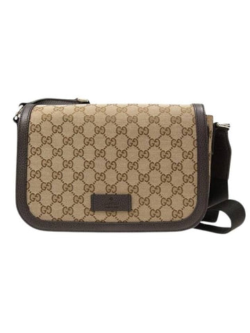 GG Monogram canvas flap messenger bag beige - GUCCI - BALAAN 1