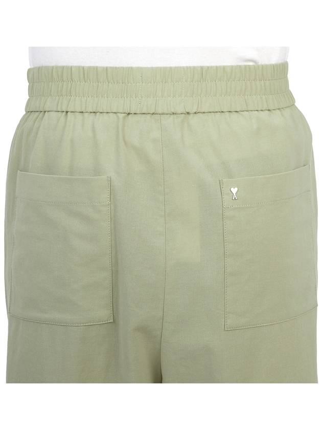 De Coeur Cotton Track Shorts Khaki - AMI - BALAAN 7