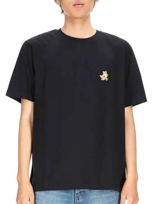 Speedy Fox Patch Comfort Short Sleeve T-Shirt Black - MAISON KITSUNE - BALAAN 2