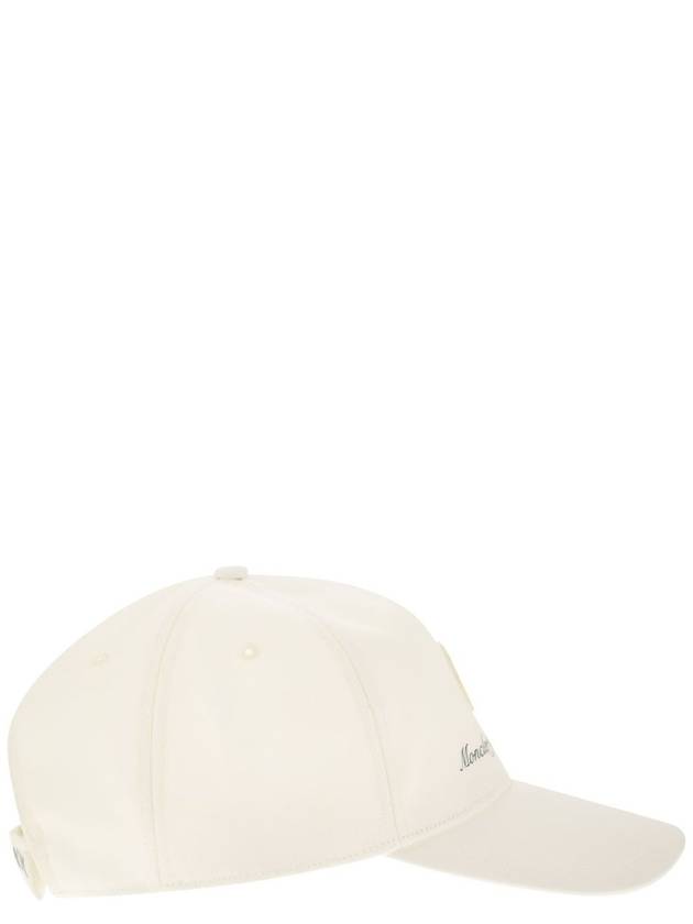 Gabardine Baseball Logo Ball Cap White - MONCLER - BALAAN 4