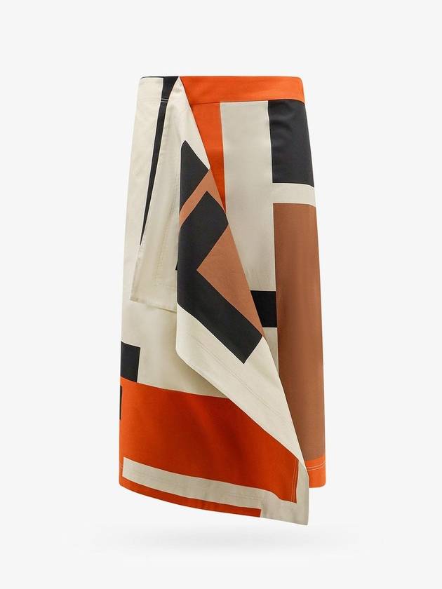 Maxi FF Puzzle Cotton Poplin A-Line Skirt - FENDI - BALAAN 1