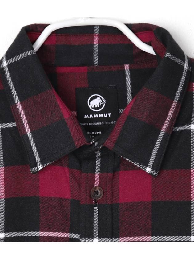 Alvra Cotton Long Sleeve Shirt Black Red - MAMMUT - BALAAN 4