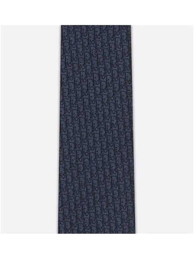 Oblique Silk Tie Blue - DIOR - BALAAN 4