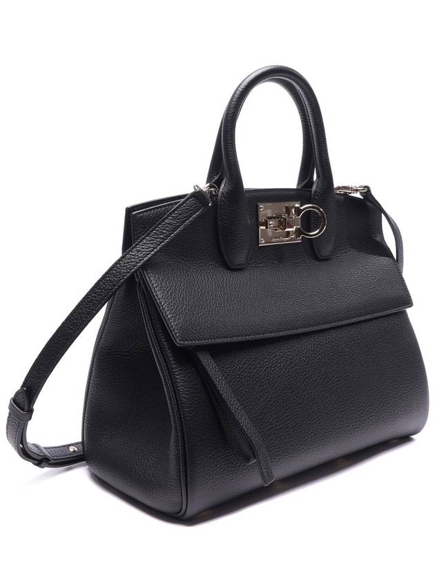 Studio Small Tote Bag Black - SALVATORE FERRAGAMO - BALAAN 4