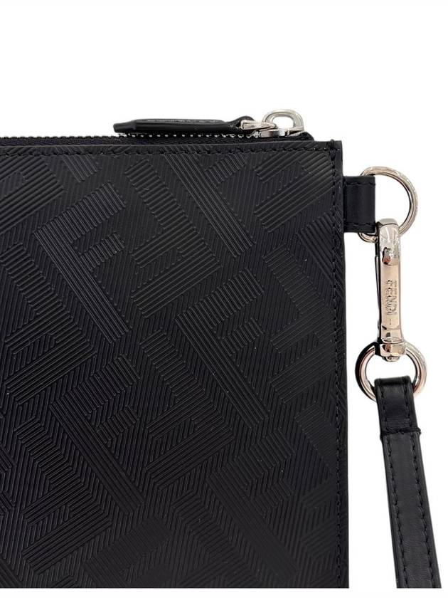 Men's Shadow Diagonal Flat Clutch Bag Black - FENDI - BALAAN 4