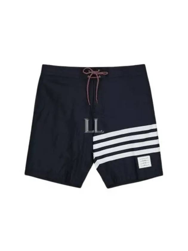 Men's Diagonal Drawstring Waist Board Swim Shorts Navy - THOM BROWNE - BALAAN 2