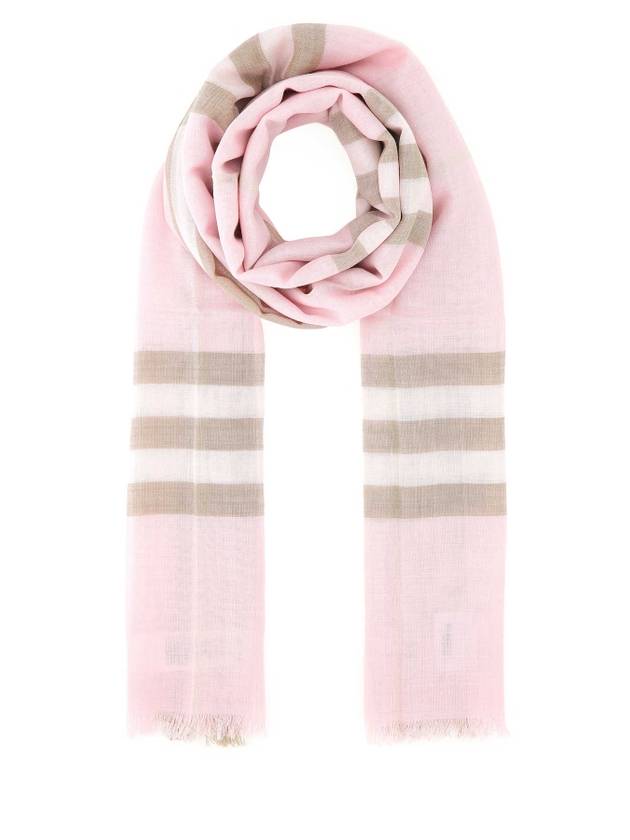 Light Check Wool Silk Muffler Pink - BURBERRY - BALAAN 1