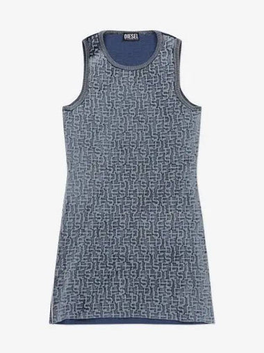 M YRTA Monogram Mini Short Dress Blue - DIESEL - BALAAN 1