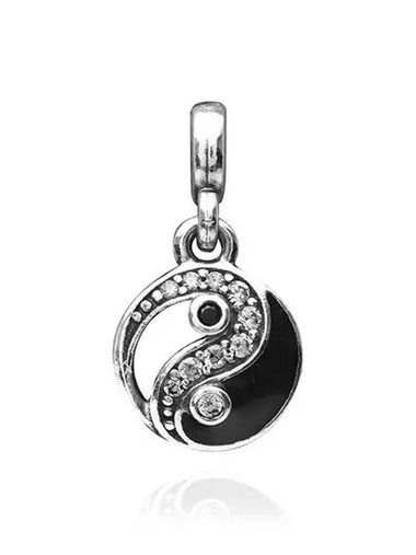 Me Sparkling Yin Yang Mini Dangle Bracelet Charm Silver Black - PANDORA - BALAAN 1