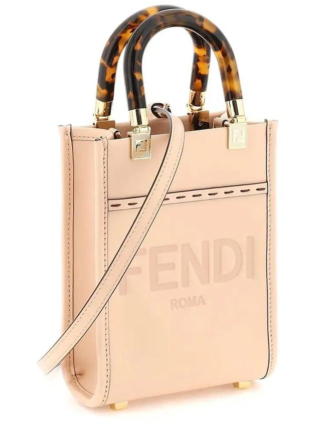 Sunshine Shopper Small Leather Tote Bag Pink - FENDI - BALAAN 4