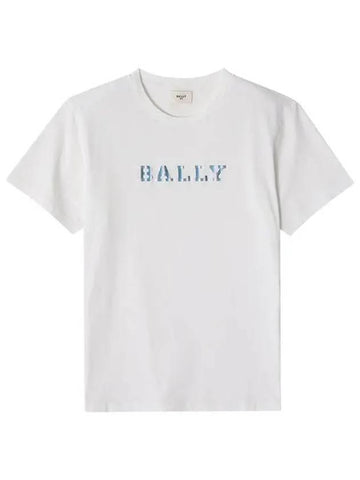 Logo Print Short Sleeve T-Shirt White - BALLY - BALAAN 1