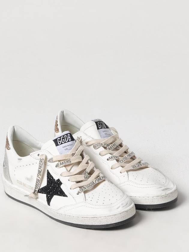 Ball Star Gold Tab Leather Low Top Sneakers White - GOLDEN GOOSE - BALAAN 3