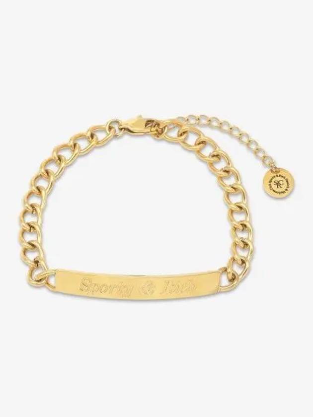 Chain Detail Embossed Logo Bracelet Gold - SPORTY & RICH - BALAAN 2