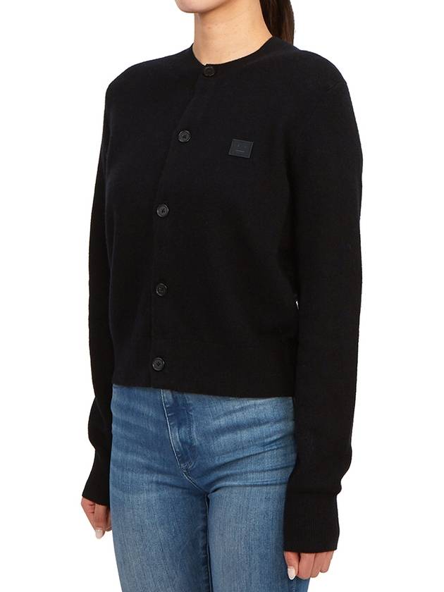 Face Patch Crop Cardigan Black - ACNE STUDIOS - BALAAN 4