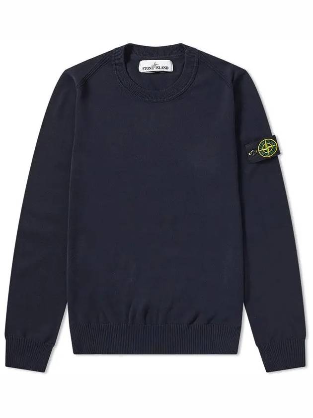 Men's Logo Wappen Knit Top Navy - STONE ISLAND - BALAAN 2