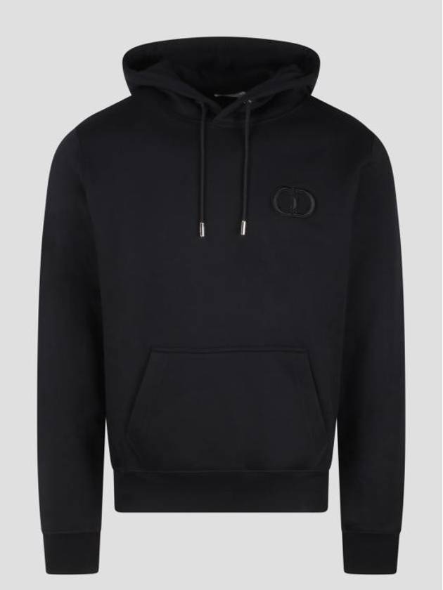 CD Icon Organic Cotton Fleece Hoodie Black - DIOR - BALAAN 2