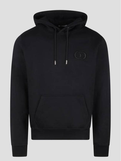 CD Icon Organic Cotton Fleece Hoodie Black - DIOR - BALAAN 2