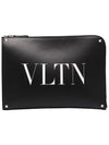 VLTN Logo Clutch Bag Black - VALENTINO - BALAAN 2