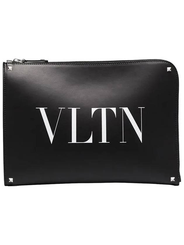 VLTN Logo Clutch Bag Black - VALENTINO - BALAAN 2