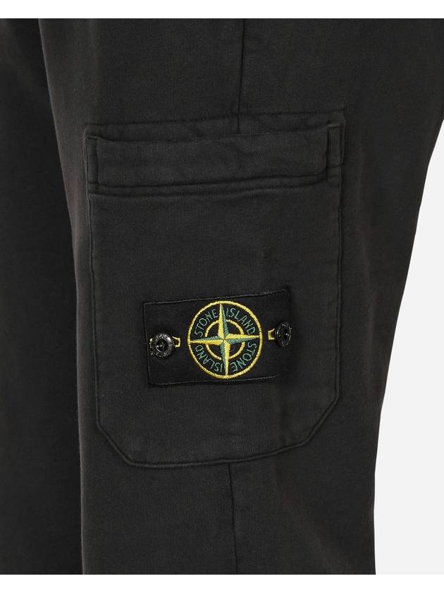 Waffen Patch Cotton Fleece Track Pants Black - STONE ISLAND - BALAAN 5