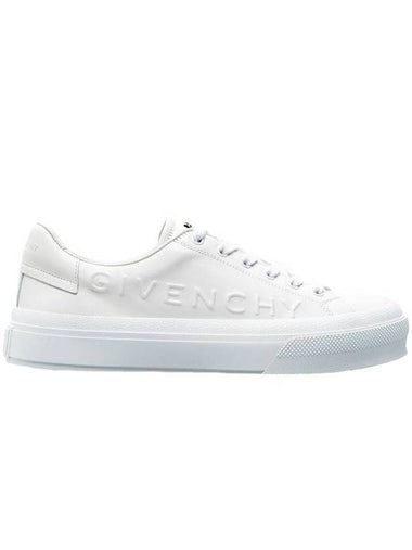 Logo City Sport Embossed Leather Low Top Sneakers White - GIVENCHY - BALAAN 1