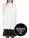 Logo Cotton Shirt Midi Dress Black White - PRADA - BALAAN 2