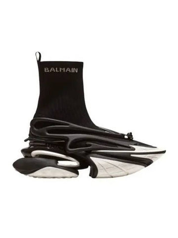 Sneakers Unicorn Knit High Top Black White - BALMAIN - BALAAN 1