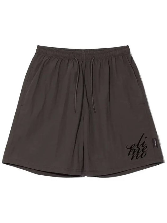 EL Breath Logo Taslan Shorts Shorts Charcoal - ELIMENO - BALAAN 1