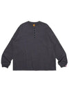 Oversized henley neck long sleeve t shirt navy HM26CS013 - HUMAN MADE - BALAAN 2