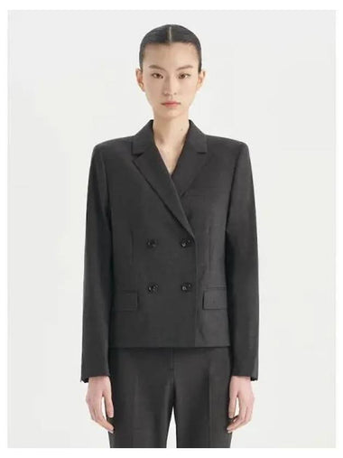 Women s Wool Double Breasted Square Jacket Charcoal Melange Domestic Product GM0024011920984 - THEORY - BALAAN 1