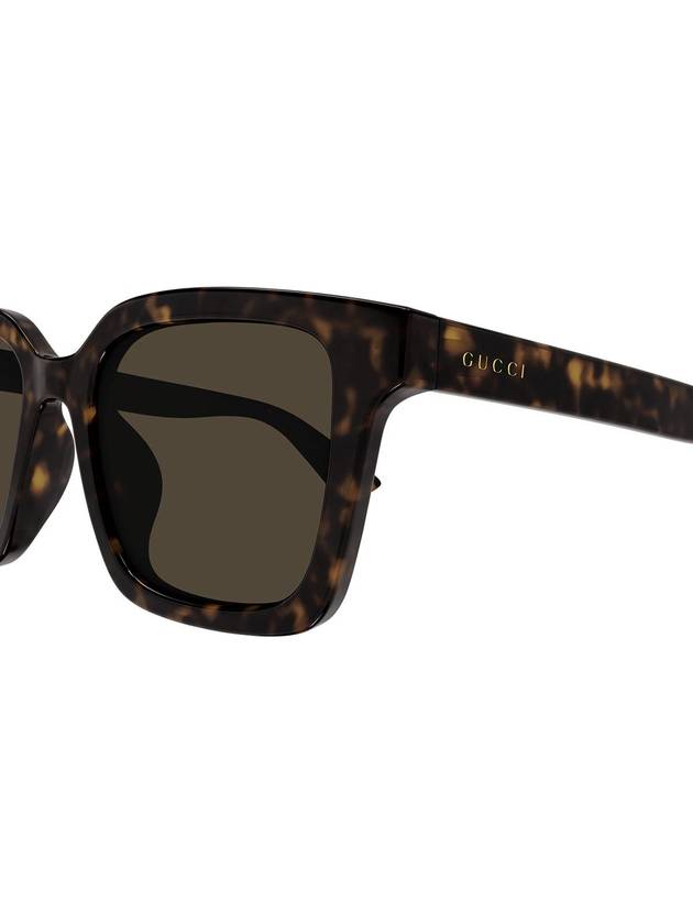 Eyewear Side Logo Square Frame Sunglasses Havana - GUCCI - BALAAN 5