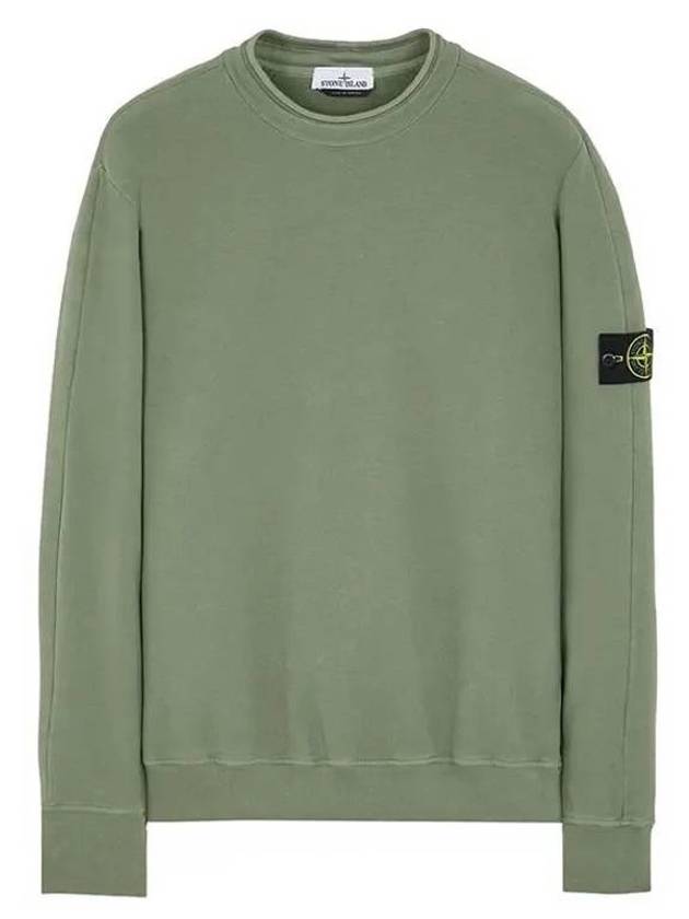 Stretch Cotton Fleece Mock Turtleneck Sweatshirt Sage Green - STONE ISLAND - BALAAN 1