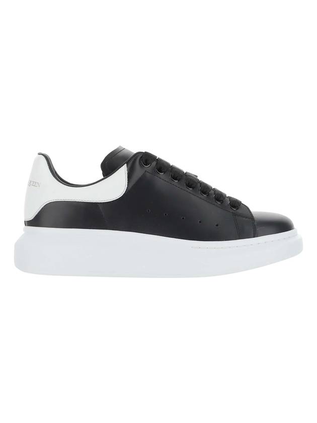 Oversized Leather Tab Low Top Sneakers Black - ALEXANDER MCQUEEN - BALAAN 1