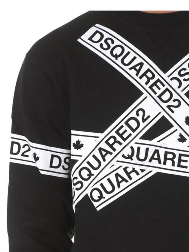 Tape printing brushed S74GU0262 900 Men's round long sleeve tshirt - DSQUARED2 - BALAAN 5