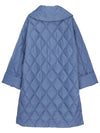 Wide Collar Quilted Padding Blue - GANNI - BALAAN 3