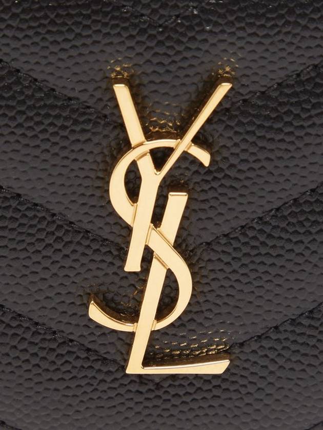 Monogram Fragment Zipper Card Wallet Black - SAINT LAURENT - BALAAN 6