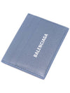 Logo Calfskin Card Wallet Blue - BALENCIAGA - BALAAN 6