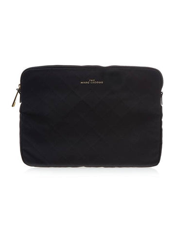 Logo Quilted Laptop Briefcase Black - MARC JACOBS - BALAAN 1