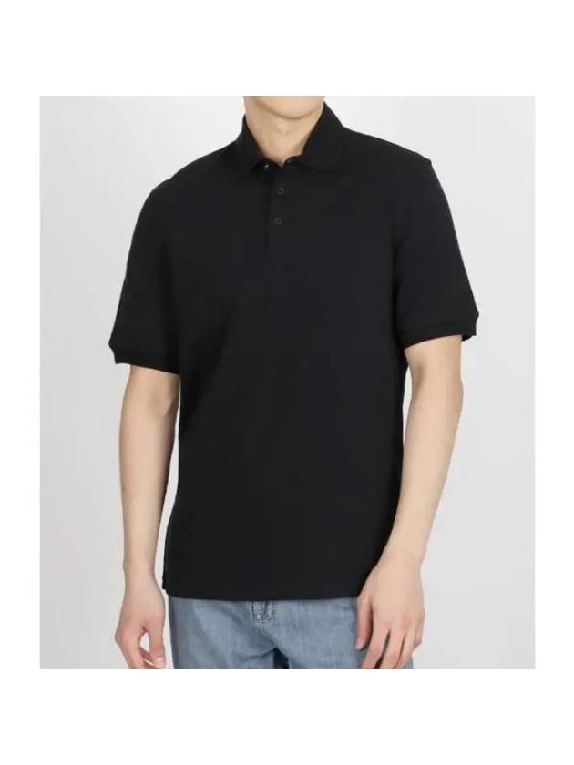 Cotton Jersey Polo Shirt Black - BRUNELLO CUCINELLI - BALAAN 1
