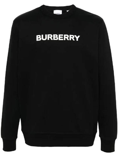 Logo Print Crew Neck Sweatshirt Black - BURBERRY - BALAAN 2