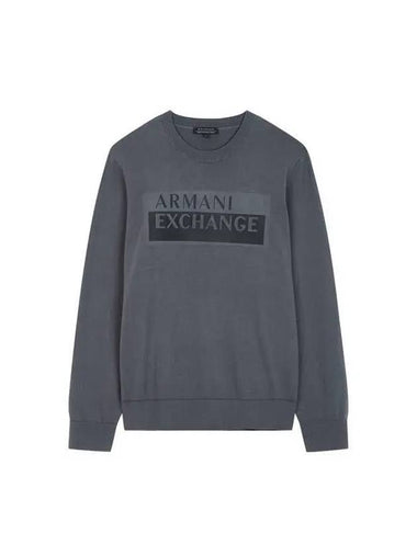 Men s taping embossed logo knit dark gray - ARMANI EXCHANGE - BALAAN 1